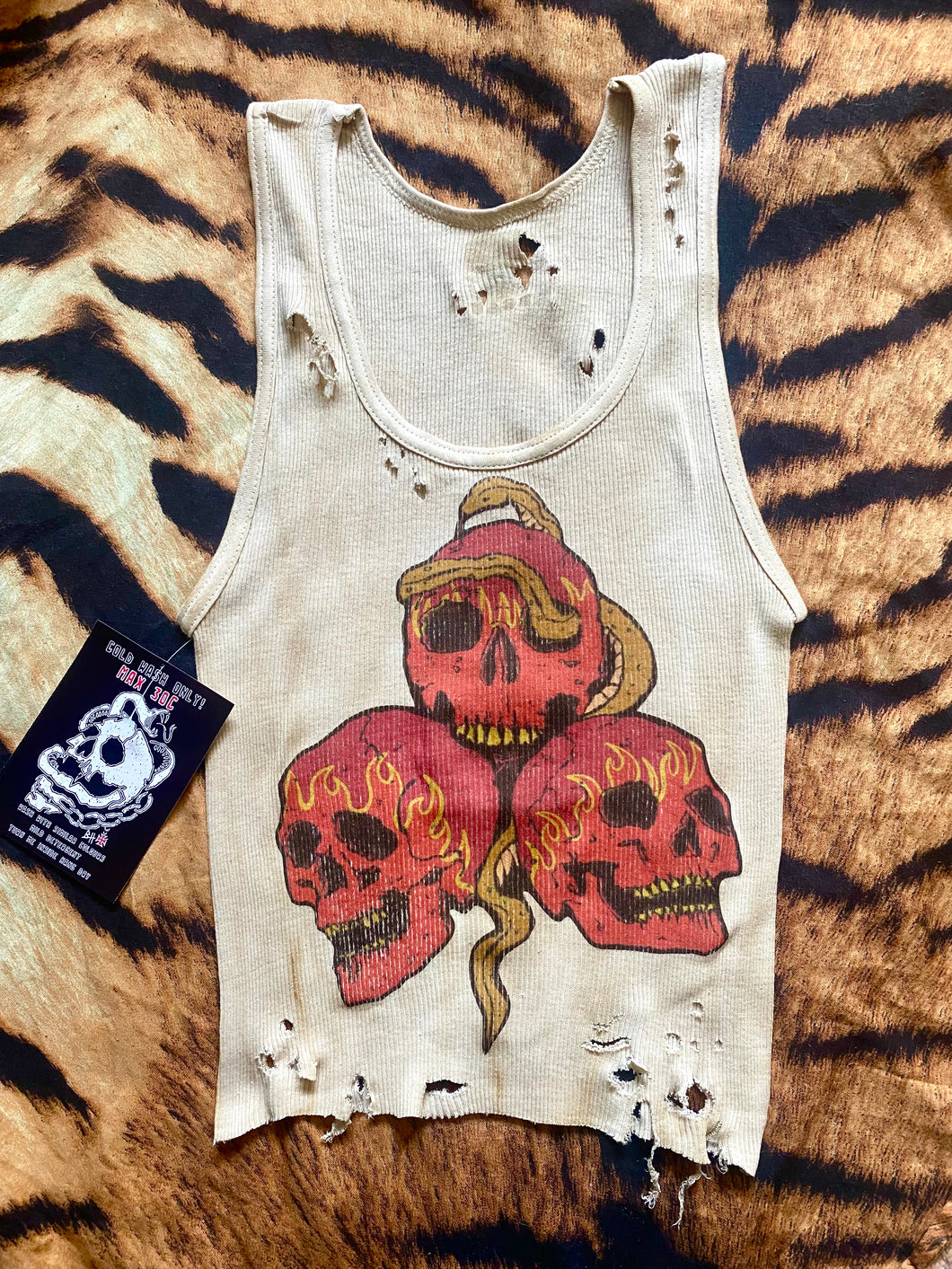 Tea stained 3 Skulls Tank