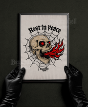 Load image into Gallery viewer, Rest In Peace Skull Tattoo Art Print
