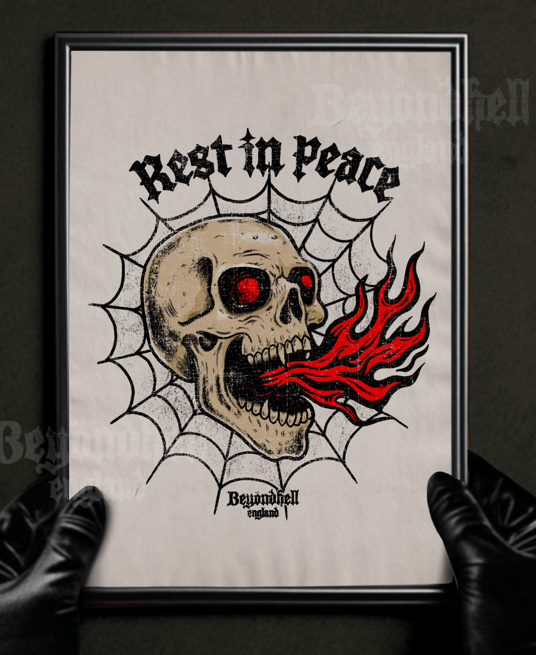 Rest In Peace Skull Tattoo Art Print
