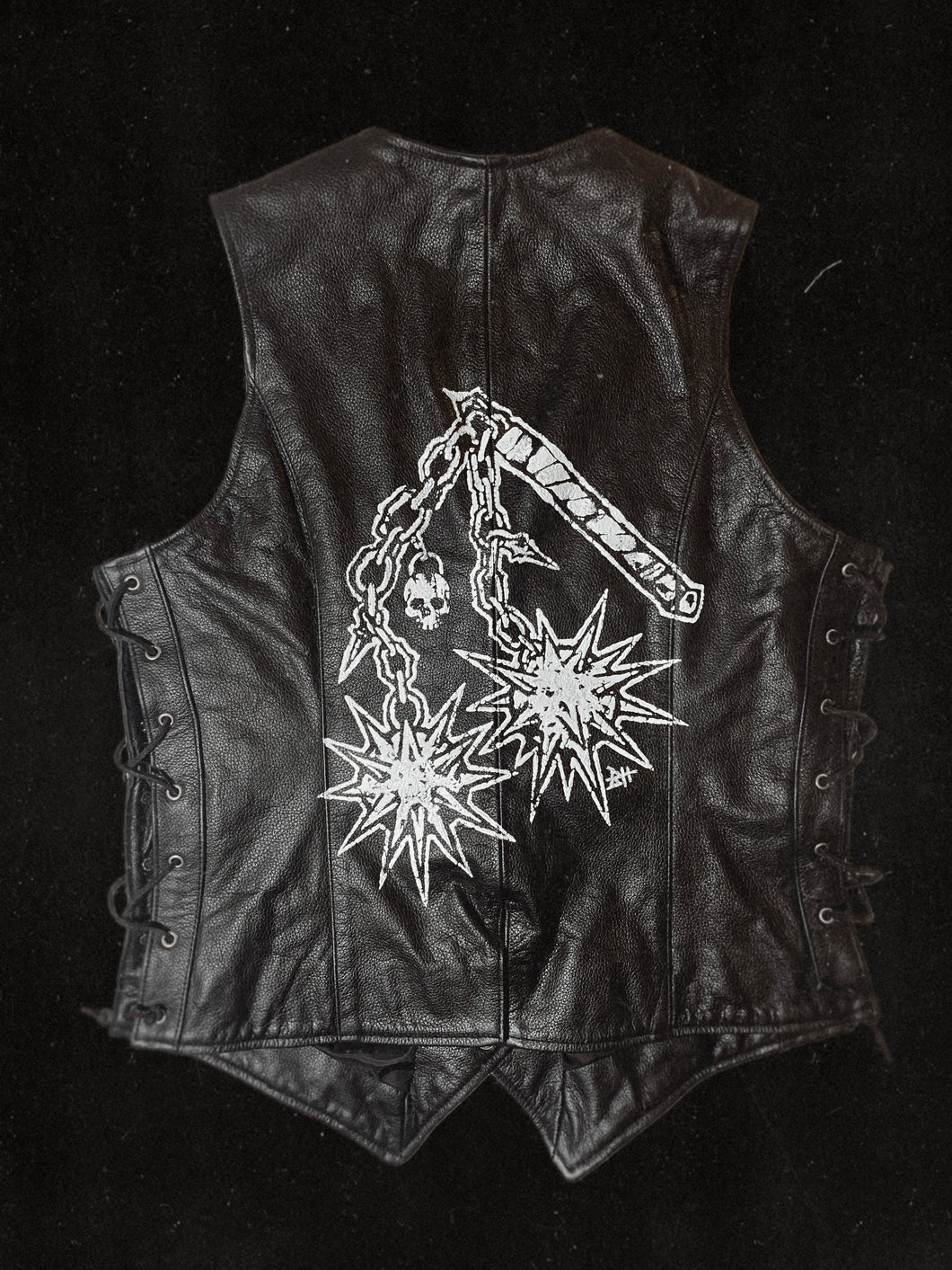 Leather Flail Zip Waistcoat - Medium (UK shipping only)
