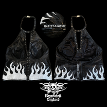 Load image into Gallery viewer, Flamin’ Harley Leather Halter

