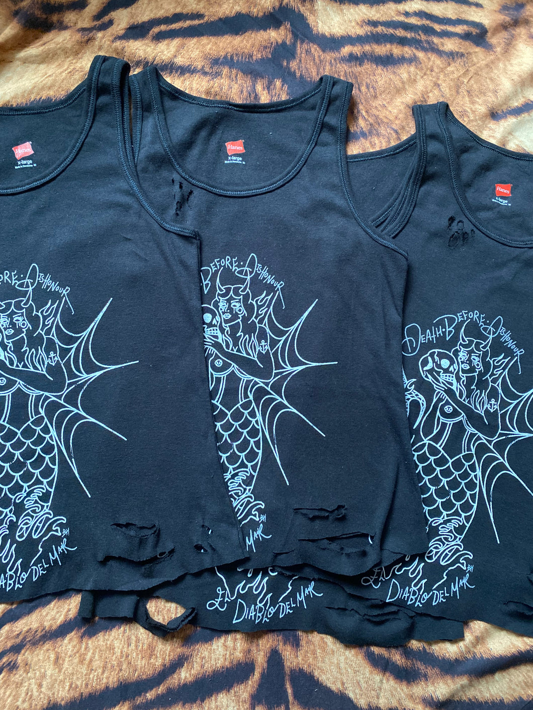 (XL- Small fitting) Death Before Dishonour Tank